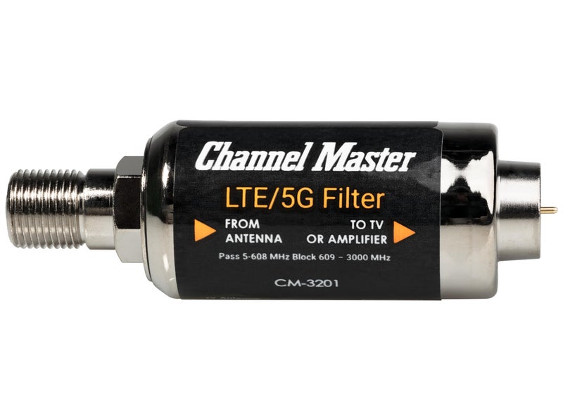 Channel Master LTE/5G Filter â€“ Reduces Pixelation & Signal Issues from LTE, 4G, 5G Interference, Indoor/Outdoor Use, Built-in O-Ring for Weather Protection, Enhances OTA Digital HDTV Signal Quality - Image 1